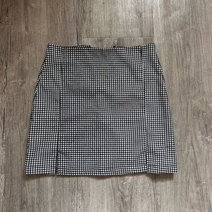 Classic Black and White Checkered Skirt